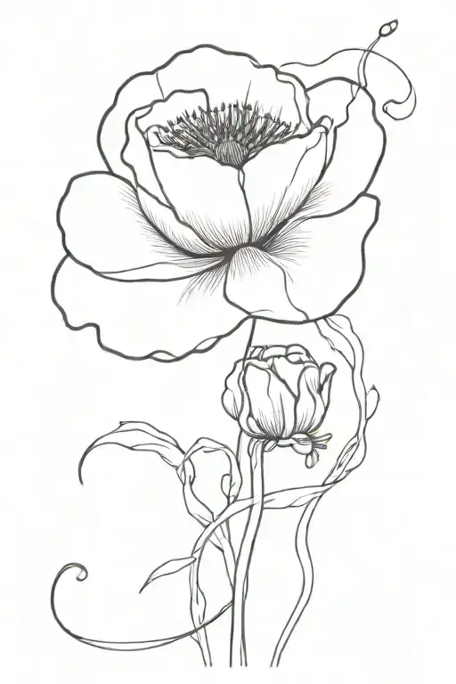 A Poppy Flower Combined With An Abstract Representation Intertwined The Name Johannesram