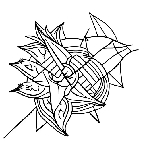 Minimalist Tattoo Of The North Star Next To A Pineapple