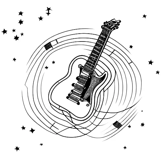 A Guitar With The Strings Made Of Stars And Stripes