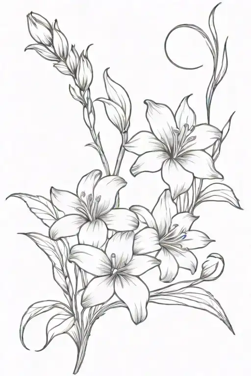 Violet Flower Daisy Flower And Gladiolus Flower Vine