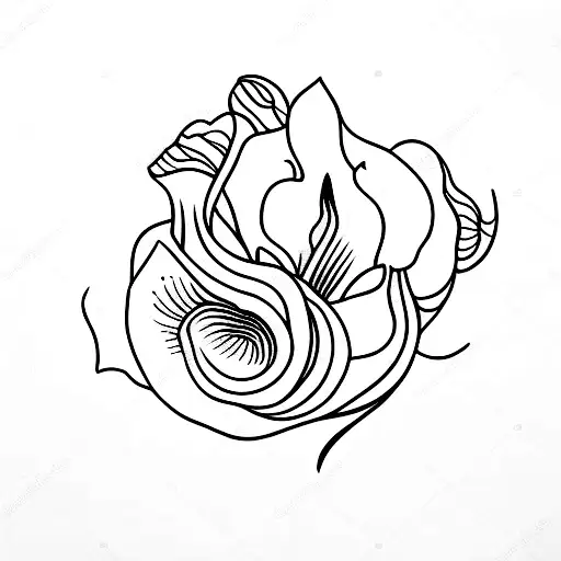 Half Moon With Iris Flower Wrapping