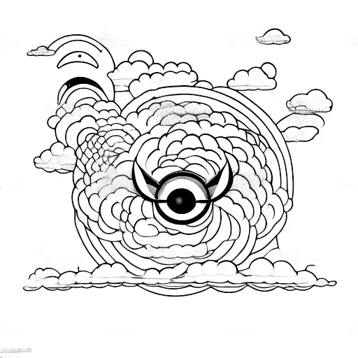 Character In The Form Of A Cloud With Red Eyes