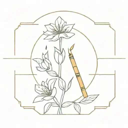 Cigarette With Flowers Surrounding Sunset Background