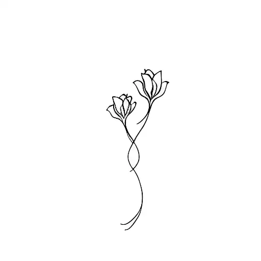Two Flowers Dancing Like Mother And Daughter Minimalistic Style