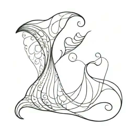 An Abstract Interpretation Of A Whale's Tail Fluke With Swirling Patterns