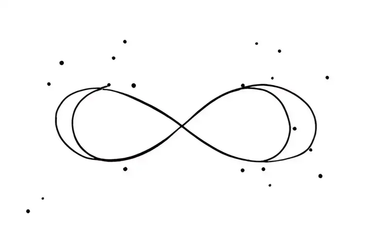 Infinity Symbol With 5 Dots On Each Side