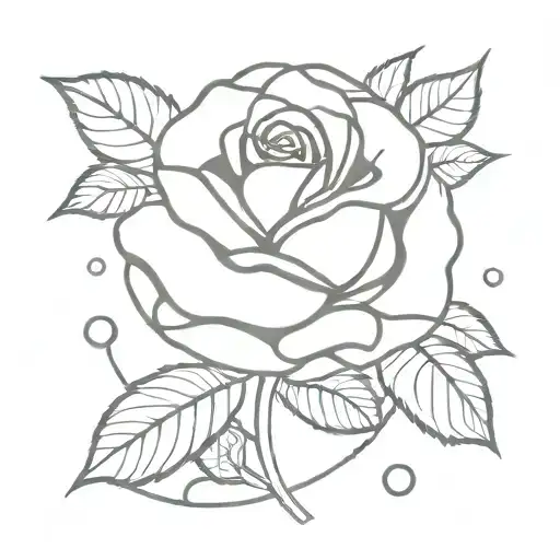 Design A Minimalist Tattoo Featuring A Rose Intertwined With A Padel Ball