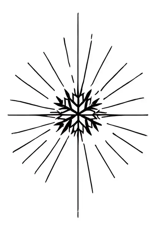 Geometric Snow Flake And Sun Rays