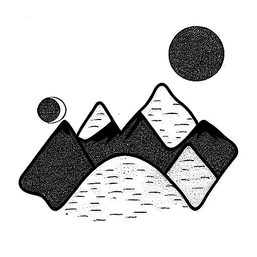 3 Mountains And A Moon In One Line