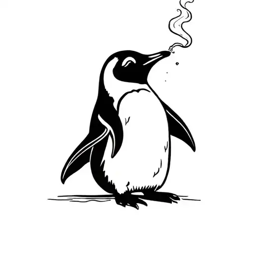Penguin Smoking A Joint