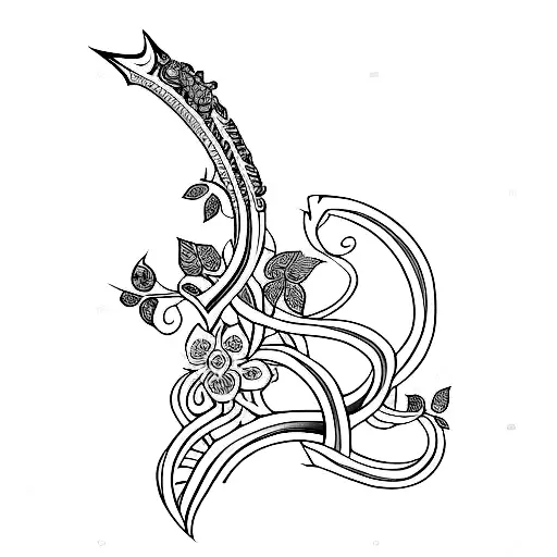 Eowyn Sword With Flowers And Vines