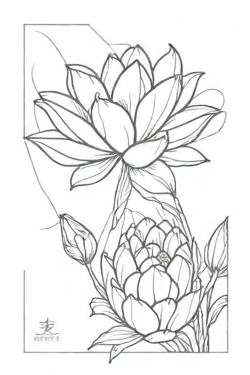 Water Lily And Tulip Flowers