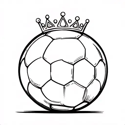 Soccer Ball With Tiara Propped Up On It