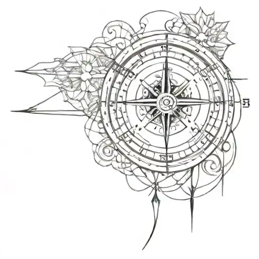 Compass Clock Front Facing Numbers