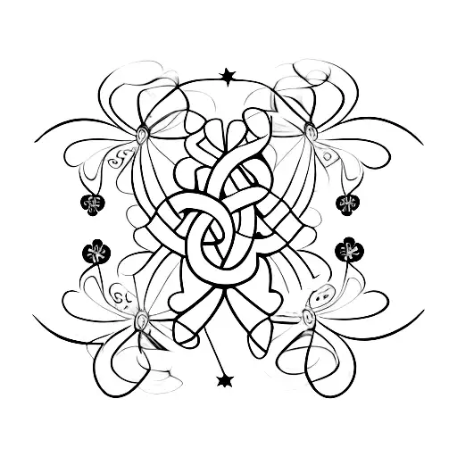 Four Leaf Clover With Two Stars