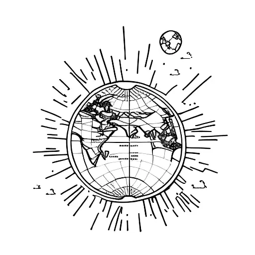 World Map With Beach