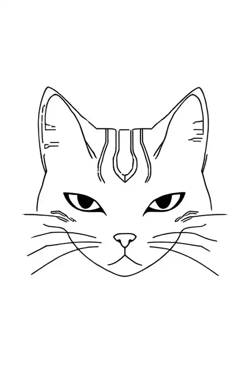 Cat Face And Tech Connection