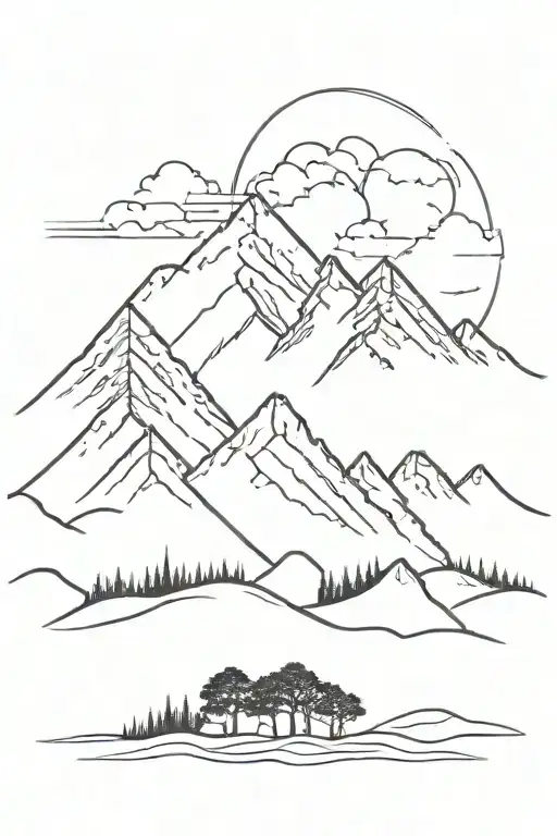 Colorado Flag With Mountains And Trees Coming Out Of It