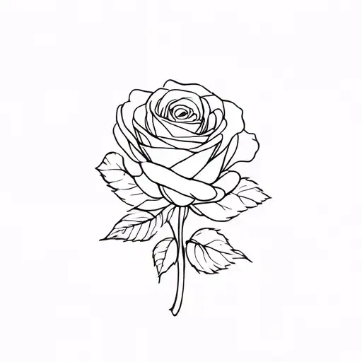 Easy Rose Tattoo Design