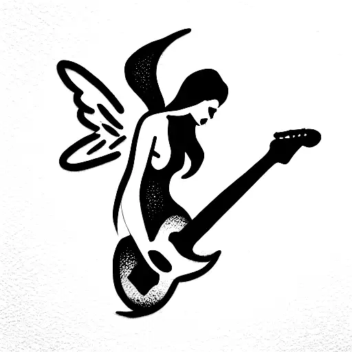 Angel Playing The Electric Guitar