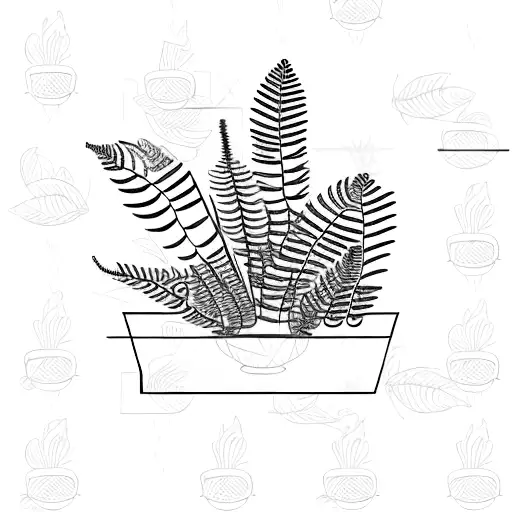 Potted Fern Plant With Human Glasses