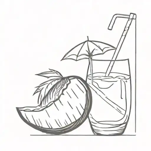 A Coconut With A Glass Of Wine In One Hand And Banknotes In The Other Leaning On A Crutch