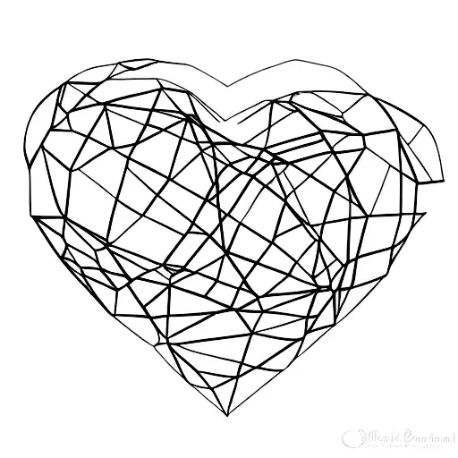 A Minimalist Heart-shaped Globe With Artistic Elements Representing Different Countries