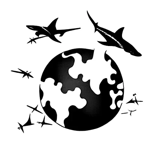 Sharks Circling Planet Earth