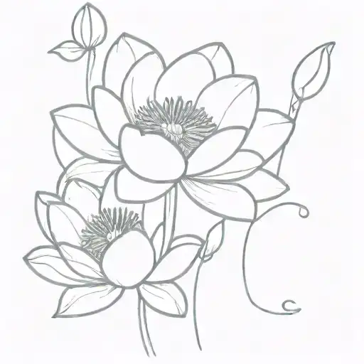 Water Lily And Sweet Pea