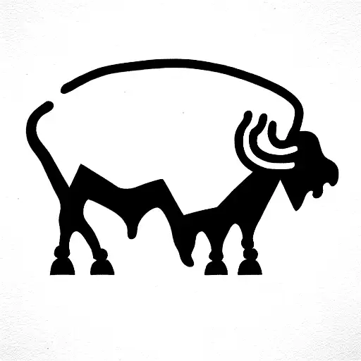 Buffalo With Black Bar Over Eyes