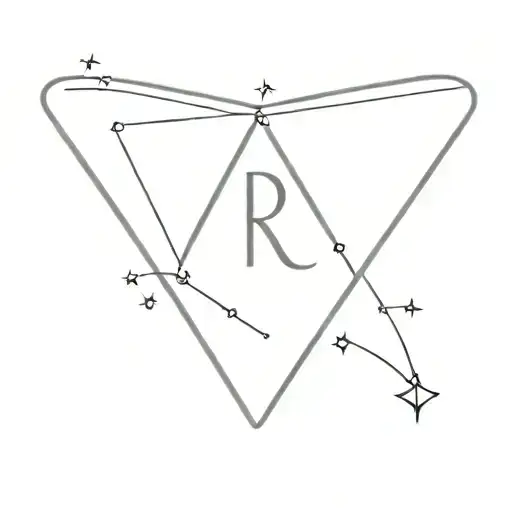 Virgo Constellation With Letter R Hand Written Inside Surrounded