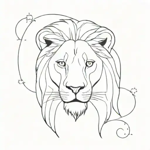 Incorpora Te The Lion Constellation Into A Minimalist Face Lion