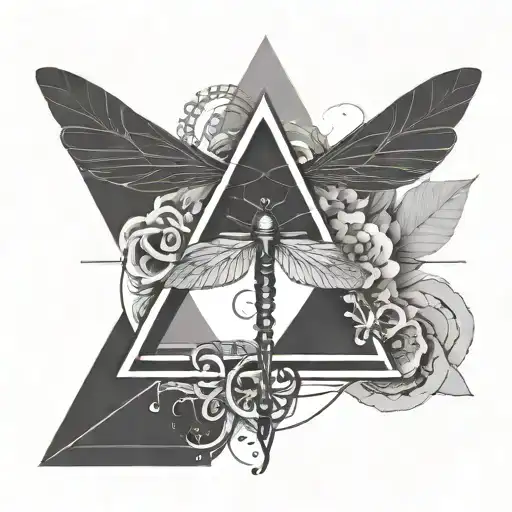 Triangle With Dragonfly And Infinity Sign Inside