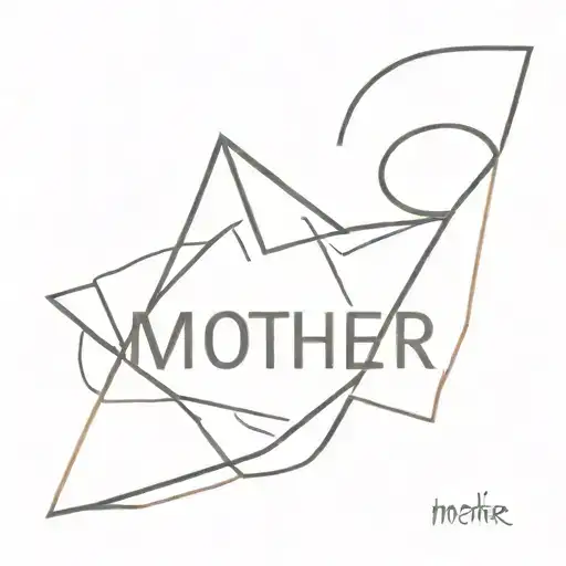 A Minimalist Geometric Heart Design With The Word 'Mother' Subtly Incorporated