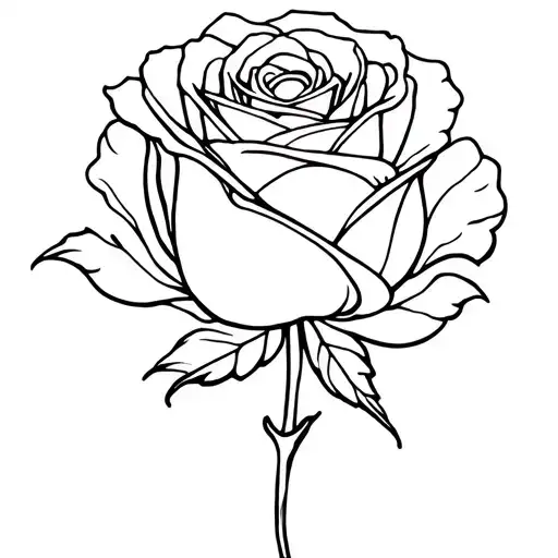 Easy Rose Tattoo Design