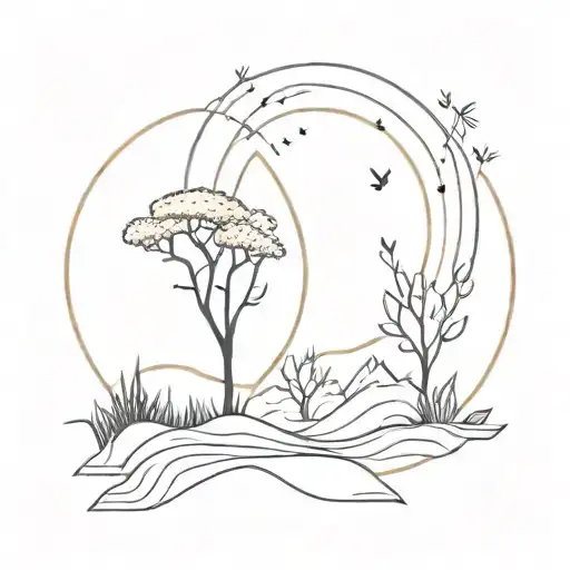 Night And Day Nature Tattoo Design Inspired