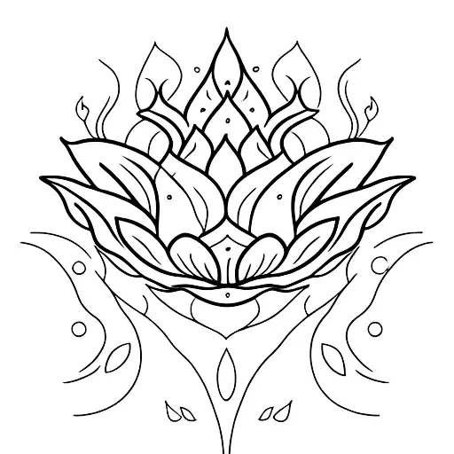Lotus Flower With Flames