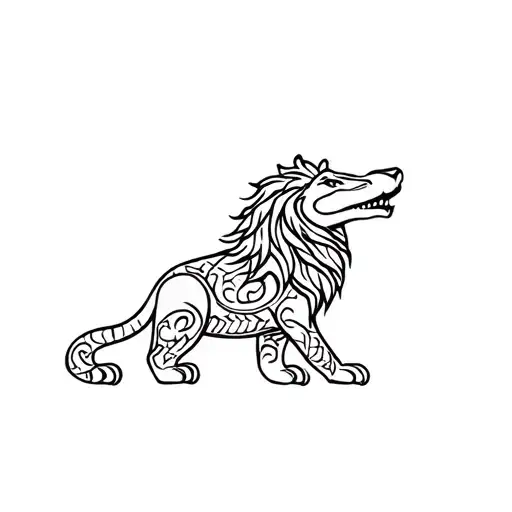 Un Croc De Lion En Arabesque Design With Air