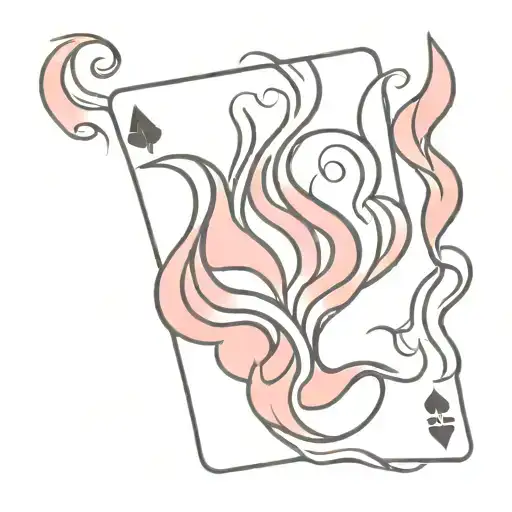 Pink Flaming Playing Card