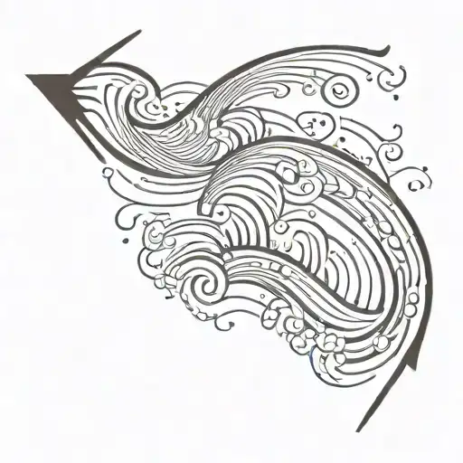 Arrow And Ocean Wave