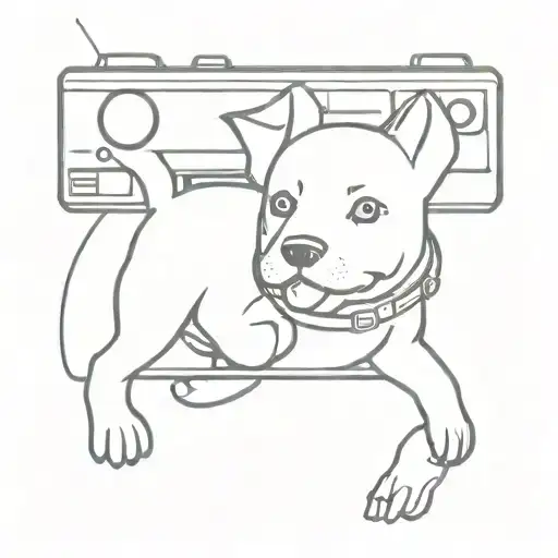 A Unique Design Of A Dog Playing A Video Game On A Graphic Printer Screen