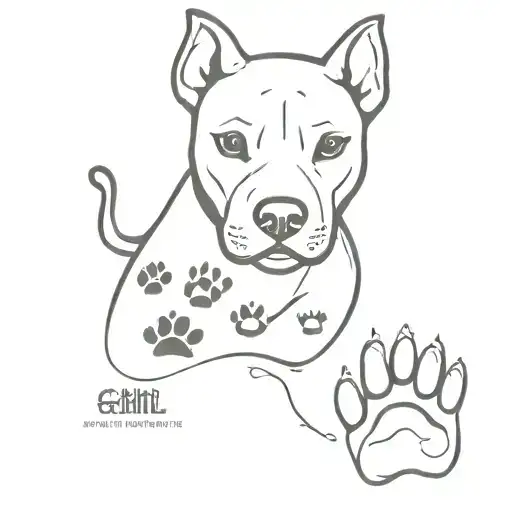 Cat Pit Bull Paw Prints