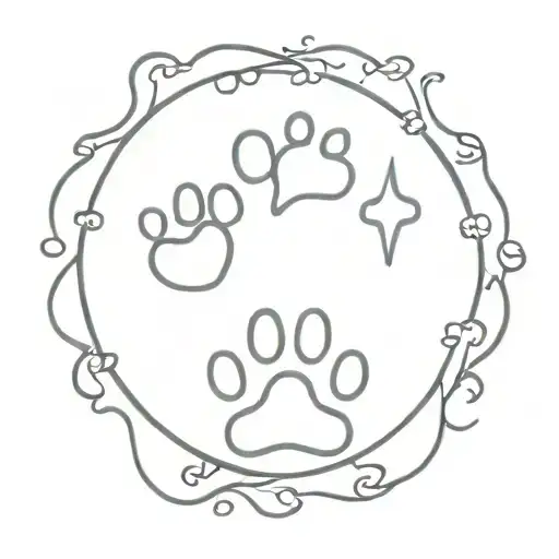 Cat Pit Bull Paw Prints