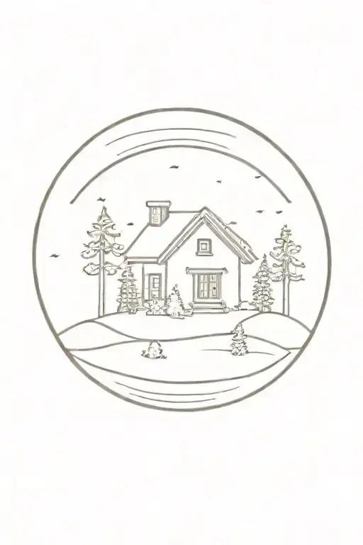 A Cozy Cottage Nestled In A Snow Globe