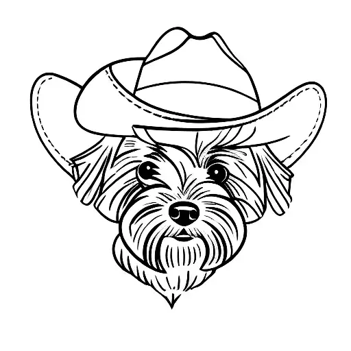 Schnauzer Wearing Cowboy Hat