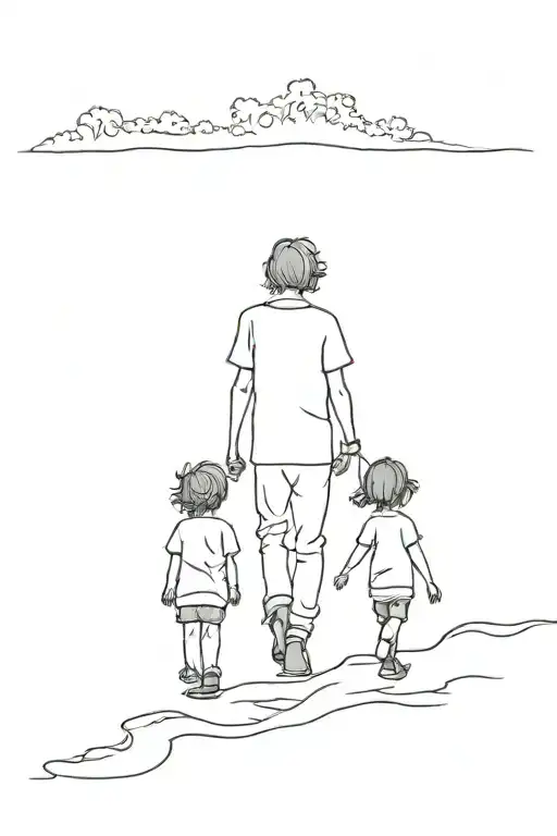 Silhouette Of 2 Kids Walking Away