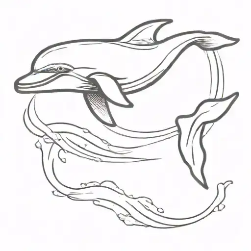 Smiling Curly-haired Dolphin In Sunglasses Jumping Out Of The Water