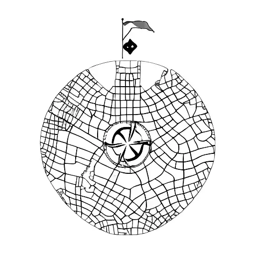 Minimalist Outline Of The Map Of Palestine With A Heart Symbol Inside