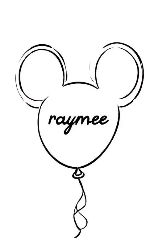 Very Basic Disney Mickey Balloon With String Spelling Name Raymee