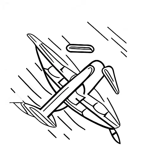 A Minimalist Airplane Flying Over A Wave